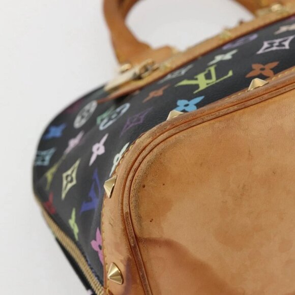 LOUIS VUITTON Monogram Multicolor Alma Hand Bag Black M92646 LV Auth 128178A - Picture 5 of 16